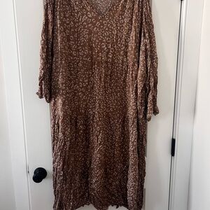 A New Day Printed Brown Dress